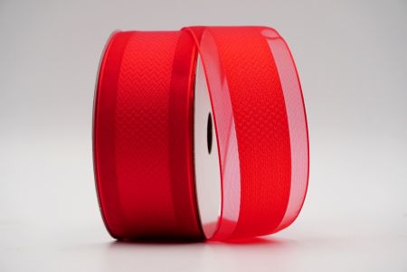 Fita de Design Herringbone Meio Transparente Vermelha_K1754-K21